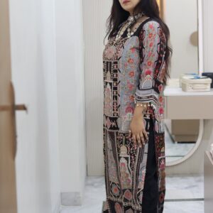 yusee pakistani phiran set side silt cut with pant