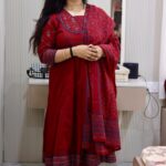 yusee naaz – black & maroon cotton anarkali suit for women