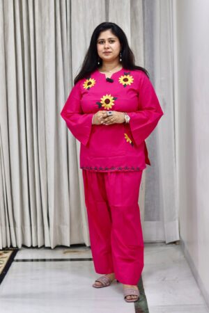 Pink & Black Farshi Suit